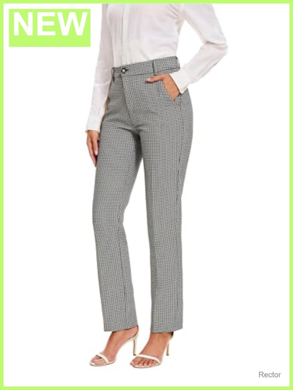 Women's Ultra Stretch Straight Leg High Rise Work Slacks Business Casual